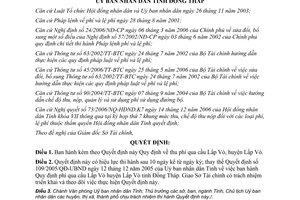 Quyết định 41/2007/QĐ-UBND thu phí qua cầu Lấp Vò Đồng Tháp