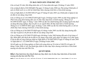 Quyết định 1460/2007/QĐ-UBND chương trình kiên cố hóa kênh mương Phú Yên