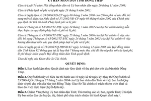 Quyết định 35/2007/QĐ-UBND quy định thu phí chợ trên địa bàn tỉnh Đồng Tháp