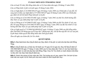Quyết định 39/2007/QĐ-UBND thu phí vệ sinh Đồng Tháp