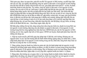 Chỉ thị 02/2007/CT-UBND kiểm tra thanh tra quản lý tài nguyên môi trường Quảng Bình