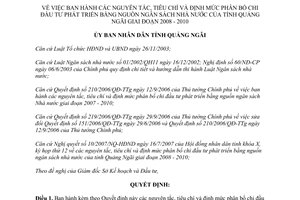 Quyết định 23/2007/QĐ-UBND  nguyên tắc tiêu chí định mức phân bổ chi đầu tư phát triển Quảng Ngãi