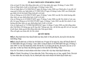 Quyết định 36/2007/QĐ-UBND  thu phí dự thi, dự tuyển