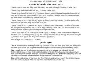 Quyết định 38/2007/QĐ-UBND phí tham quan danh lam thắng cảnh Đồng Tháp