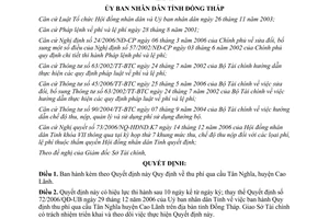 Quyết định 43/2007/QĐ-UBND thu phí qua cầu Tân Nghĩa Đồng Tháp