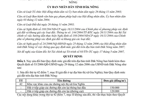 Quyết định 15/2007/QĐ-UBND sửa đổi giá đất quyết định 53/2006/QĐ-UBND Đắk Nông