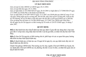 Quyết định 49/2007/QĐ-UBND giao đất xây dựng nhà ở, hạn mức