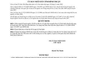Quyết định 44/2007/QĐ-UBND điều chỉnh vốn hỗ trợ đầu tư y tế từ xổ số sang kế hoạch 2007 Bình Thuận