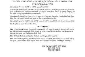Quyết định 26/2007/QĐ-UBND phân cấp quản lý tài sản nhà nước Bình Định