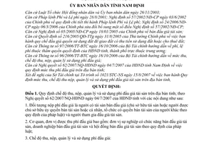 Quyết định 1838/2007/QĐ-UBND chế độ thu nộp, quản lý sử dụng phí đấu giá trên địa bàn tỉnh Nam Định