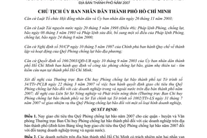 Quyết định 3714/QĐ-UBND giao chỉ tiêu thu Quỹ Phòng chống lụt bão doanh nghiệp địa bàn thành phố năm 2007