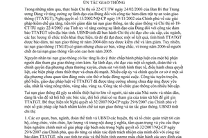 Chỉ thị 12/2007/CT-UBND kiềm chế tai nạn giao thông ùn tắc giao thông Bình Phước