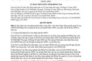 Quyết định 52/2007/QĐ-UBND cho phép doanh nhân, công chức, viên chức thẩm quyền quản lý UBND tỉnh Đồng Nai