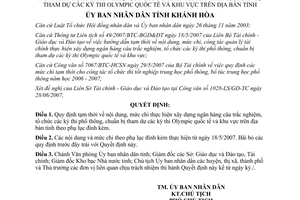 Quyết định 1465/QĐ-UBND 2007 mức chi xây dựng ngân hàng câu trắc nghiệm tổ chức kỳ thi Khánh Hòa