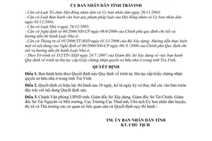 Quyết định 16/2007/QĐ-UBND trình tự, thủ tục cấp Giấy chứng