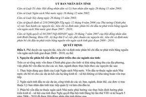 Quyết định 85/2007/QĐ-UBND phân bổ chi đầu tư phát triển bằng nguồn ngân sách tỉnh Bình Dương 2008 - 2010