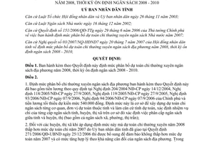 Quyết định 86/2007/QĐ-UBND dự toán chi thường xuyên ngân sách địa phương 2008 Bình Dương