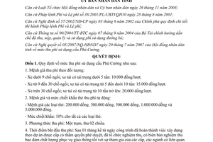 Quyết định 84/2007/QĐ-UBND thu phí sử dụng cầu Phú Cường Bình Dương