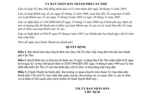 Quyết định 28/2007/QĐ-UBND tổ chức tiếp công dân Cần Thơ