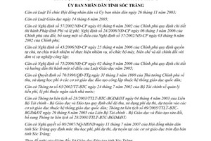 Quyết định 20/2007/QĐ-UBND học phí phí dự thi dự tuyển tại các cơ sở giáo dục đào tạo Sóc Trăng