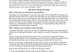 Quyết định 79-QĐ/TW chức năng nhiệm vụ tổ chức bộ máy