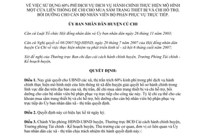 Quyết định 91/2007/QĐ-UBND phí dịch vụ một cửa mua sắm thiết bị bồi dưỡng cán bộ phục vụ Củ Chi Hồ Chí Minh