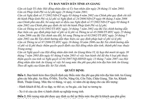 Quyết định 42/2007/QĐ-UBND mức chế độ thu, nộp, quản lý sử dụng phí qua phà tỉnh An Giang