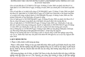 Thông tư 76/2007/TT-BNN hướng dẫn chuyển rừng đất lâm nghiệp trồng cây cao su Tây Nguyên
