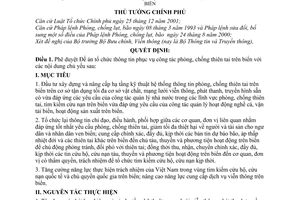 Quyết định 137/2007/QĐ-TTg phê duyệt Đề án tổ chức thông tin phục vụ công tác phòng, chống thiên tai trên biển