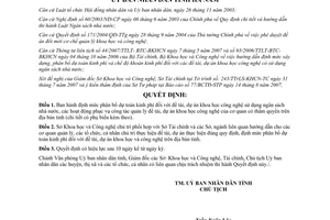 Quyết định 11/2007/QĐ-UBND phân bổ kinh phí dự án khoa học công nghệ sử dụng ngân sách nhà nước