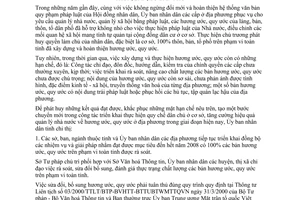 Chỉ thị 16/2007/CT-UBND nâng cao chất lượng hiệu quả của hương ước quy ước ở thôn bản Bắc Kạn