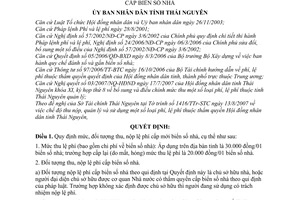 Quyết định 1670/2007/QĐ-UBND mức thu, chế độ thu, nộp, quản lý sử dụng lệ phí cấp biển số nhà