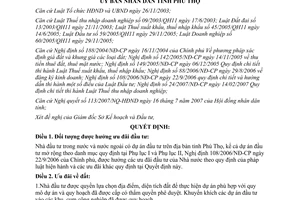 Quyết định 2103/2007/QĐ-UBND chính sách ưu đãi đầu tư vào địa bàn tỉnh Phú Thọ