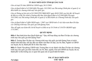 Quyết định 2649/QĐ-UBND 2007 quy chế Ban Chỉ đạo Chương trình mục tiêu quốc gia Quảng Nam