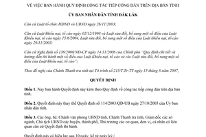 Quyết định 30/2007/QĐ-UBND công tác tiếp công dân tỉnh Đắk Lắk