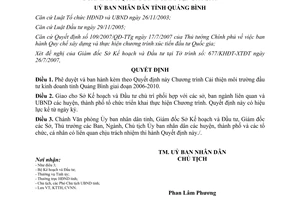 Quyết định 19/2007/QĐ-UBND Chương trình cải thiện môi trường đầu tư kinh doanh