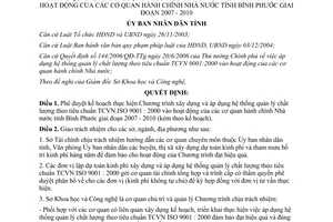 Quyết định 42/2007/QĐ-UBND áp dụng hệ thống quản lý chất lượng