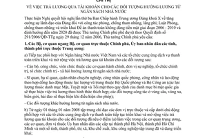Chỉ thị 20/2007/CT-TTg trả lương qua tài khoản đối tượng hưởng lương ngân sách Nhà nước