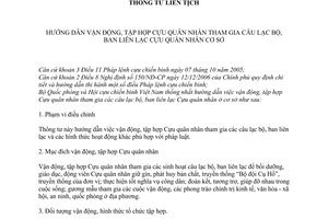 Thông tư liên tịch 127/2007/TTLT-BQP-CCBVN hướng dẫn vận động, tập hợp cựu quân nhân tham gia câu lạc bộ, ban liên lạc cựu quân nhân cơ sở