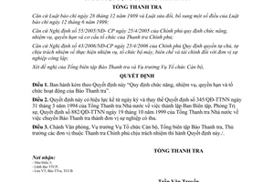 1796/2007/QĐ-TTCP chức năng nhiệm vụ quyền hạn và tổ chức Báo thanh tra