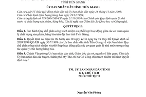 Quyết định 35/2007/QĐ-UB  Quy chế phân công trách nhiệm phối hợp