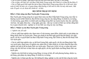 Quyết định 80-QĐ/TW chức năng nhiệm vụ tổ chức bộ máy Ban Tuyên giáo Trung ương