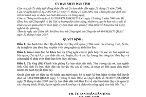 Quyết định 31/2007QĐ-UBND Quy chế quản lý Nhà nước chương trình, đề tài, dự án