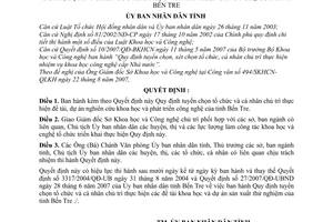 Quyết định 34/2007/QĐ-UBND tuyển chọn tổ chức cá nhân đề tài, dự án nghiên