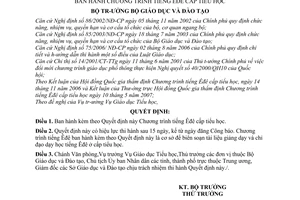 Quyết định 48/2007/QĐ-BGDĐT chương trình tiếng ÊĐÊ cấp tiểu học