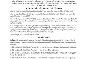 Quyết định 29/2007/QĐ-UBND bãi bỏ Phụ lục 2 3 Quyết định 23/2005/QĐ-UB