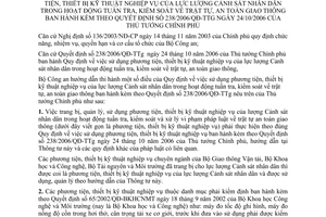 Thông tư 11/2007/TT-BCA hướng dẫn sử dụng phương tiện thiết bị kỹ thuật nghiệp vụ lực lượng CSND tuần tra kiểm soát trật tự, an toàn giao thông