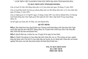 Quyết định 1585/QĐ-UBND 2007 triển khai thực hiện Nghị quyết về Chiến lược biển 2020 Khánh Hòa