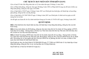 Quyết định 1661/QĐ-UBND 2007 Quy chế thành lập hoạt động Quỹ phòng chống lụt bão Kiên Giang