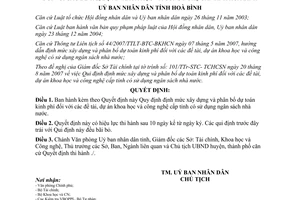 Quyết định 14/2007/QĐ-UBND định mức xây dựng phân bổ dự toán kinh kinh phí